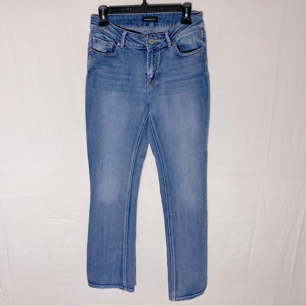 Warehouse One Light Wash Mid Wash Baby Boot Bootcut Jeans 29